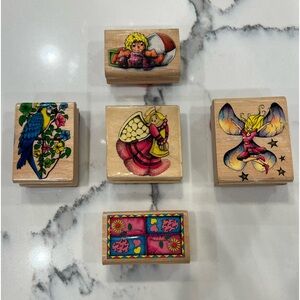 RUBBER STAMPS LOT OF 5: Vintage Rubber Stamps from Sky Kids Inc. from 1997 & ‘98